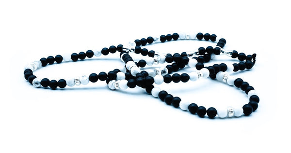 Silver + Onyx + Howlite