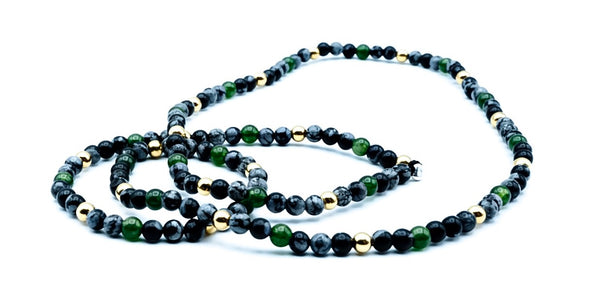 Yellow Gold + Jade + Obsidian