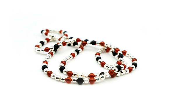 Silver + Carnelian + Onyx