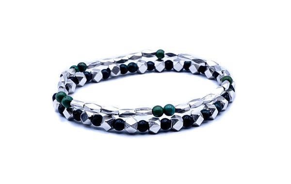 Silver + Green S Stack